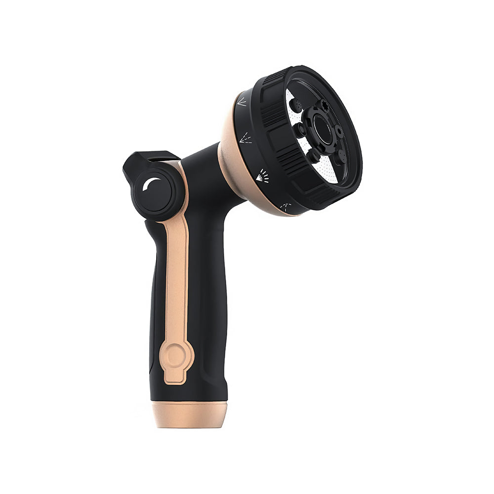 Heavy Duty Metal Garden Hose Nozzle with Thumb Control and 8 Spray Patterns