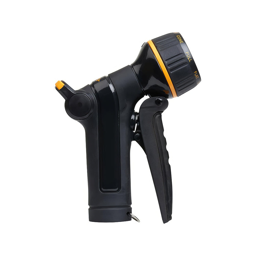 Metal Garden Hose Nozzle Front Trigger with Flow Control 8 Spray Patterns Rubberized Non Slip Grip