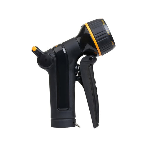 Metal Garden Hose Nozzle Front Trigger with Flow Control 8 Spray Patterns Rubberized Non Slip Grip