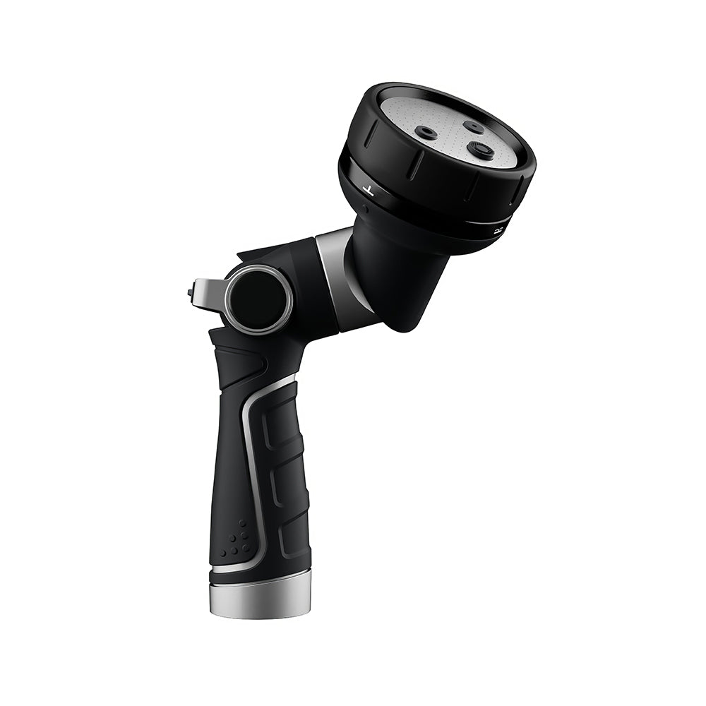 Heavy Duty Metal Garden Hose Nozzle Thumb Control 4 Spray Patterns for Plants Lawns Cars and Pets