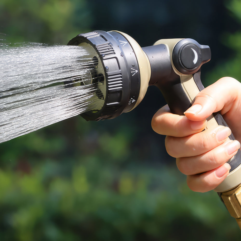 Metal Garden Hose Spray Nozzle with Thumb Control 8 Spray Patterns for Lawn Plants Car and Pet Washing